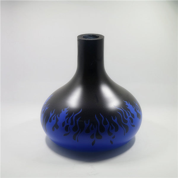 Sandblasted Colorful Glass Hookah Bottle Hand Cutting Colored Glass Shisha Vase Glass Wine Bottle