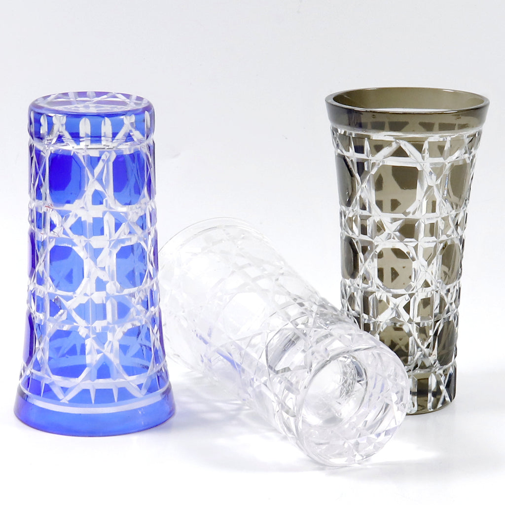 Japanese Style Black Slim Glass Cup Sake Cup 120ml Edo Kiriko Shot Glasses Blue Mini Beer Glass Wine Glass