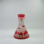 Hand Blown Colored Glass Hookah Bottle with Sandblasted Design Glass Shisha Vase Glass Wine Bottle