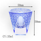 35ml Luxury Edo Kiriko Multi-Color Laser Engrave Soju Glass Cup Japanese Style Hand Cut Shot Glass Whiskey Tea Cups Saucers