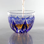 Blue Green Japanese Style Sake Glass Edo Kiriko Glass Drinking Household Decorates Tea Cup for Cold Drinking