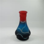 Hand Carved Etched Glass Hookah Bottle Sandblasted Glass Shisha Vase Handmade Glass Wine Decanter