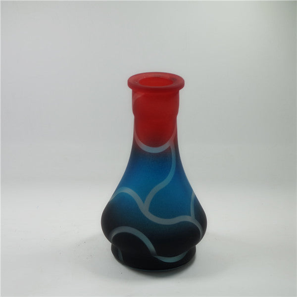Hand Carved Etched Glass Hookah Bottle Sandblasted Glass Shisha Vase Handmade Glass Wine Decanter