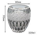 320ml Lead Edo Kiriko Whiskey Glass Fashioned Amber Grey Trendy Drinkware with Gift Box for Fine Spirits