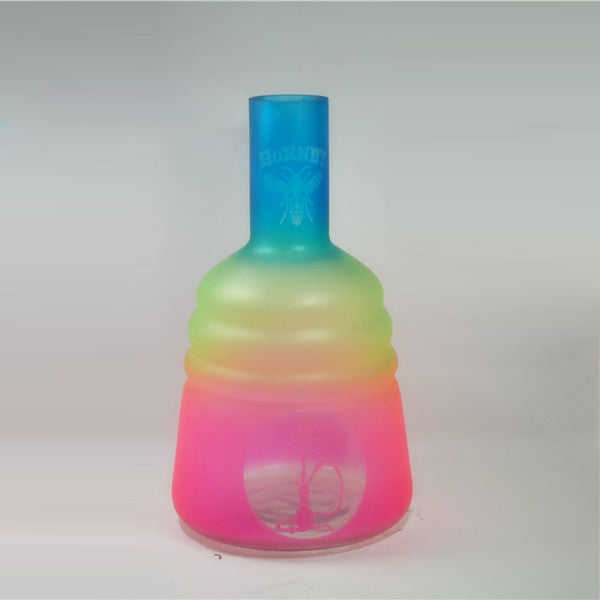 Sandblasted Colorful Glass Hookah Bottle Hand Cutting Colored Glass Shisha Vase Glass Wine Bottle