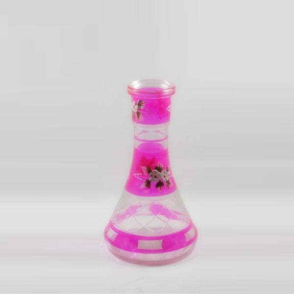 Hand Engraved Glass Hookah Bottle Hand Cutting Colored Glass Shisha Vase Handmade Glass Wine Bottle