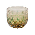 Amber Green Colored Hand-Cut Shot Glass Small Gass for Liquor Japandi Design Style with Gift Box
