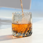 12oz Gray Luxury Hand Cut Kiriko Bohemia Style Glass Whisky Cup Color Engraved Glass Luxury Whiskey Glass with Gift Box