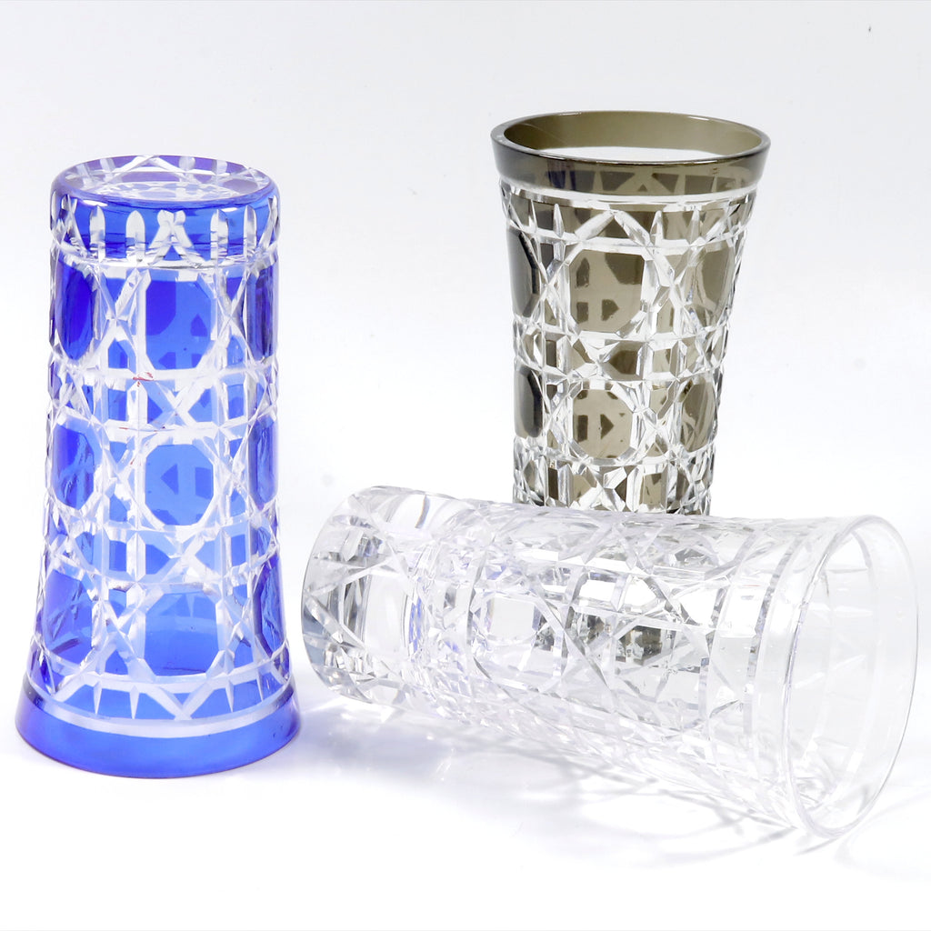 Japanese Style Black Slim Glass Cup Sake Cup 120ml Edo Kiriko Shot Glasses Blue Mini Beer Glass Wine Glass
