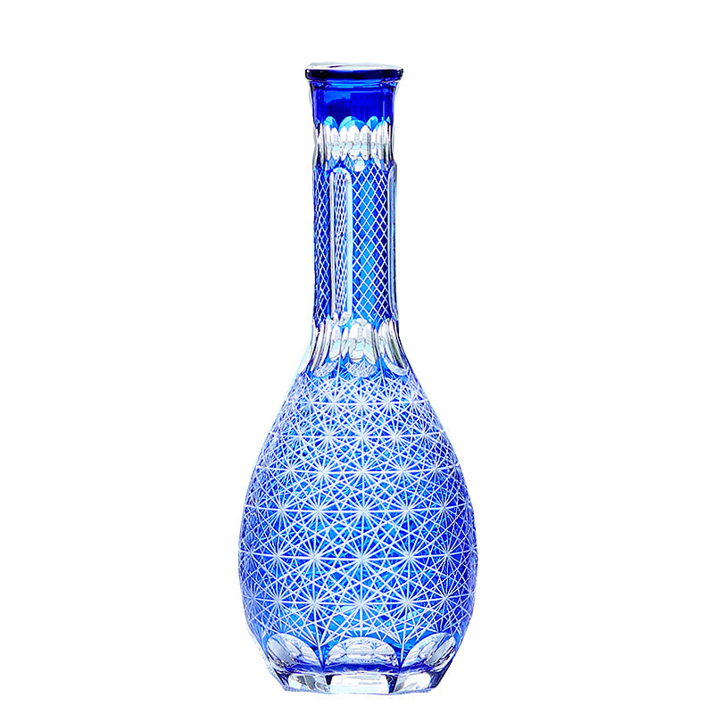 Hand Blown and Hand Cut Wine Glass Bottle Vase Hand Engraved Bohemia Style Wine Glass Decanter Tableware Bar Deco
