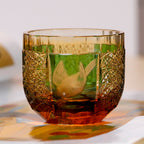 Sake Glass Amber Blue Japanese Style Sake Glass Drinking Household Decorates Tea Cup for Cold Drinking