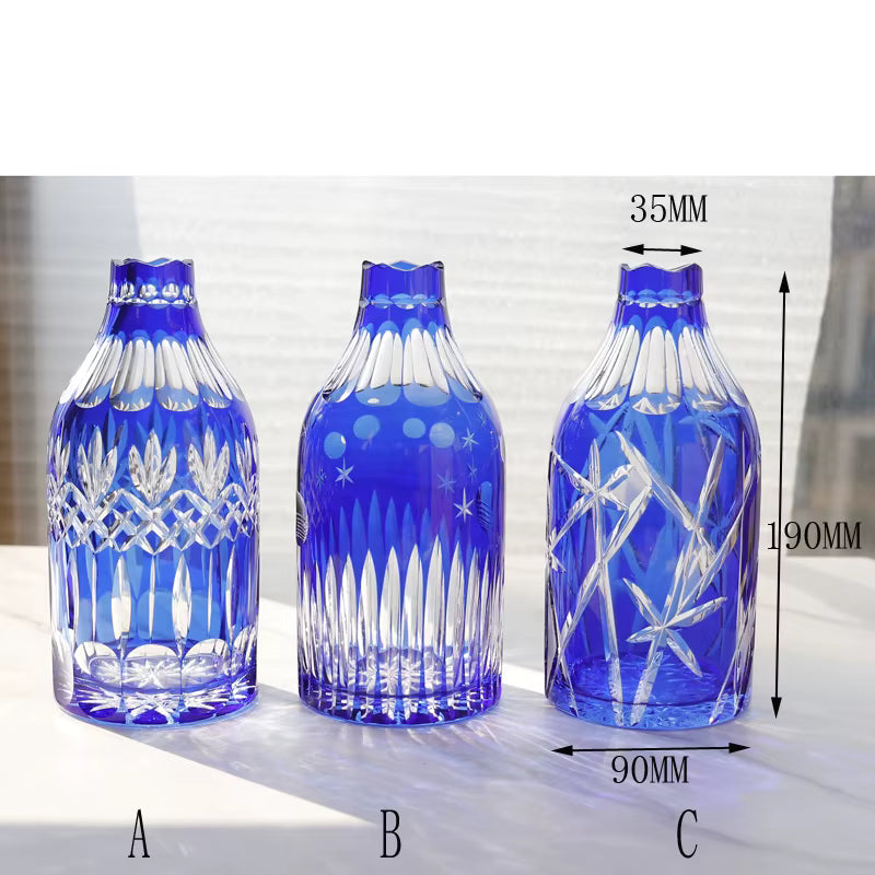 Factory of Blown and Hand Cut Wine Glass Bottle Vase Hand Engraved Bohemia Style Wine Glass Decanter
