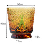 330ml Amber Green Edo Kiriko Fashioned Whiskey Glass with Gift Box New Design Trendy Drinkware for Fine Spirits