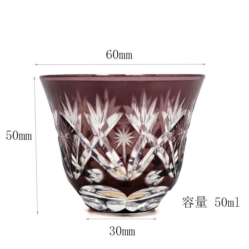50 ml Handmade Japanese Style Purple Sake Glass for Cold Tea Liquor Soju Tasting Whisky
