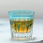 Clear Sky Blue 12oz Edo Kiriko Crystal Whiskey Glass Colored Drinkingware Gift Packing 1pc for Wedding/Party