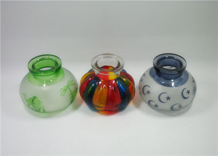 Hand Carved Etched Glass Hookah Bottle Sandblasted Glass Shisha Vase Handmade Glass Wine Decanter