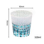 Sky Blue Edo Kiriko Crystal Hand Cut Whiskey Glass Colored Drinkingware Gift Packing 1pc for Wedding/Party 330ml