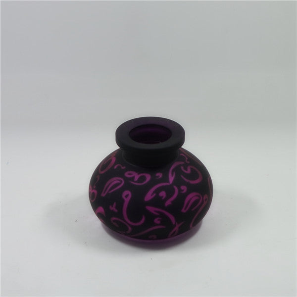 Sandblasted Colorful Glass Hookah Bottle Hand Cutting Colored Glass Shisha Vase Glass Wine Bottle