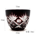 50 ml Japanese Style Hand Cutting Bamboo Fence Sake Glasses Tequila Shot Glasses Blue Ruby Red