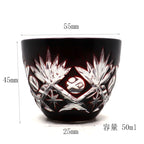 50 ml Japanese Style Hand Cutting Bamboo Fence Sake Glasses Tequila Shot Glasses Blue Ruby Red