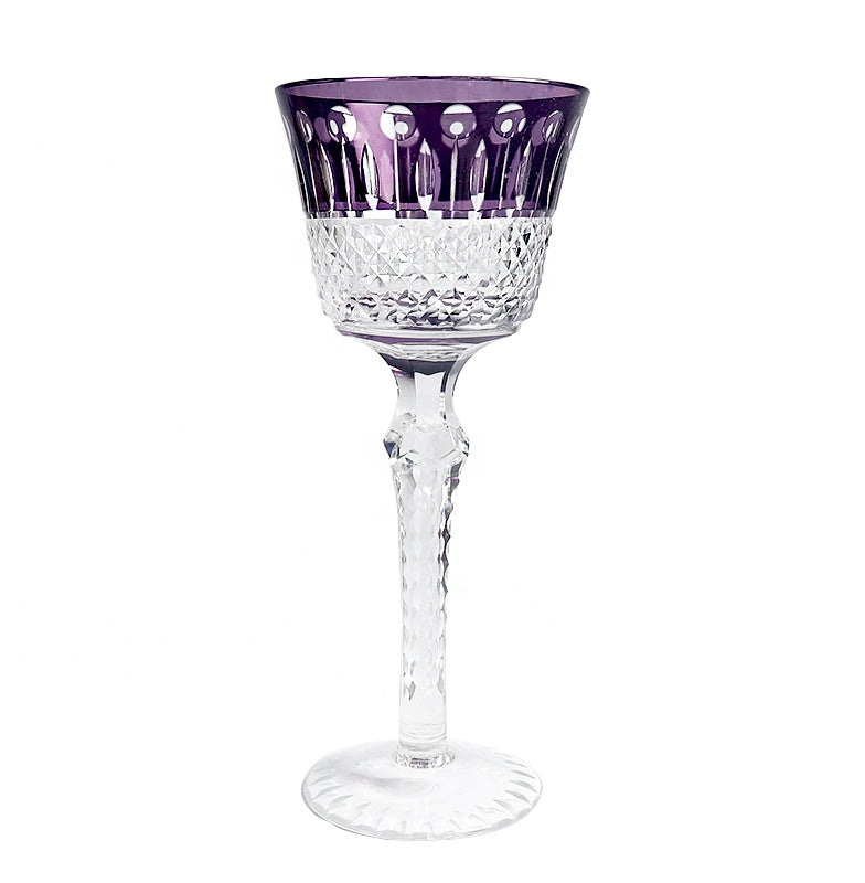 Czech Style Crystal Wine Glasses Stemware Goblet Multicolor Glass Cup Handmade Hand Carved Edo Kiriko Wedding Gift With Box