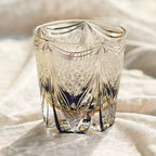 Multicolor 330ml Luxury Edo Kiriko Style Hand Carved Glass Cup for Whisky Brandy Cocktail Cold Drink Perfect for Wedding