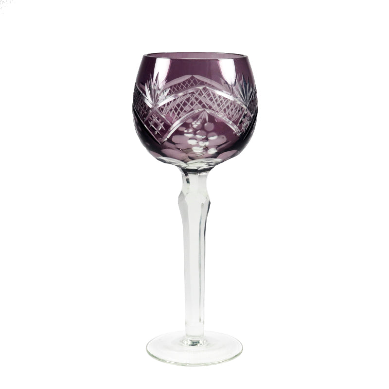 Stemware Purple Cased Wine Cup Cut to clear Vintage Cups for Table Wedding Wine Glasses